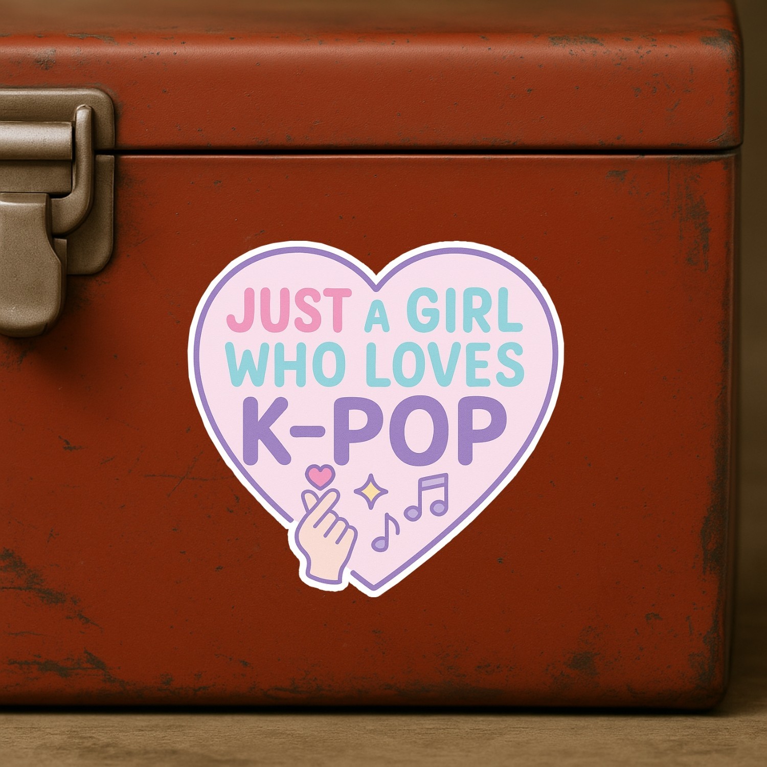 4pcs Just A Girl Who Loves K-Pop Stickers – Cute Music Fan Vinyl Decals