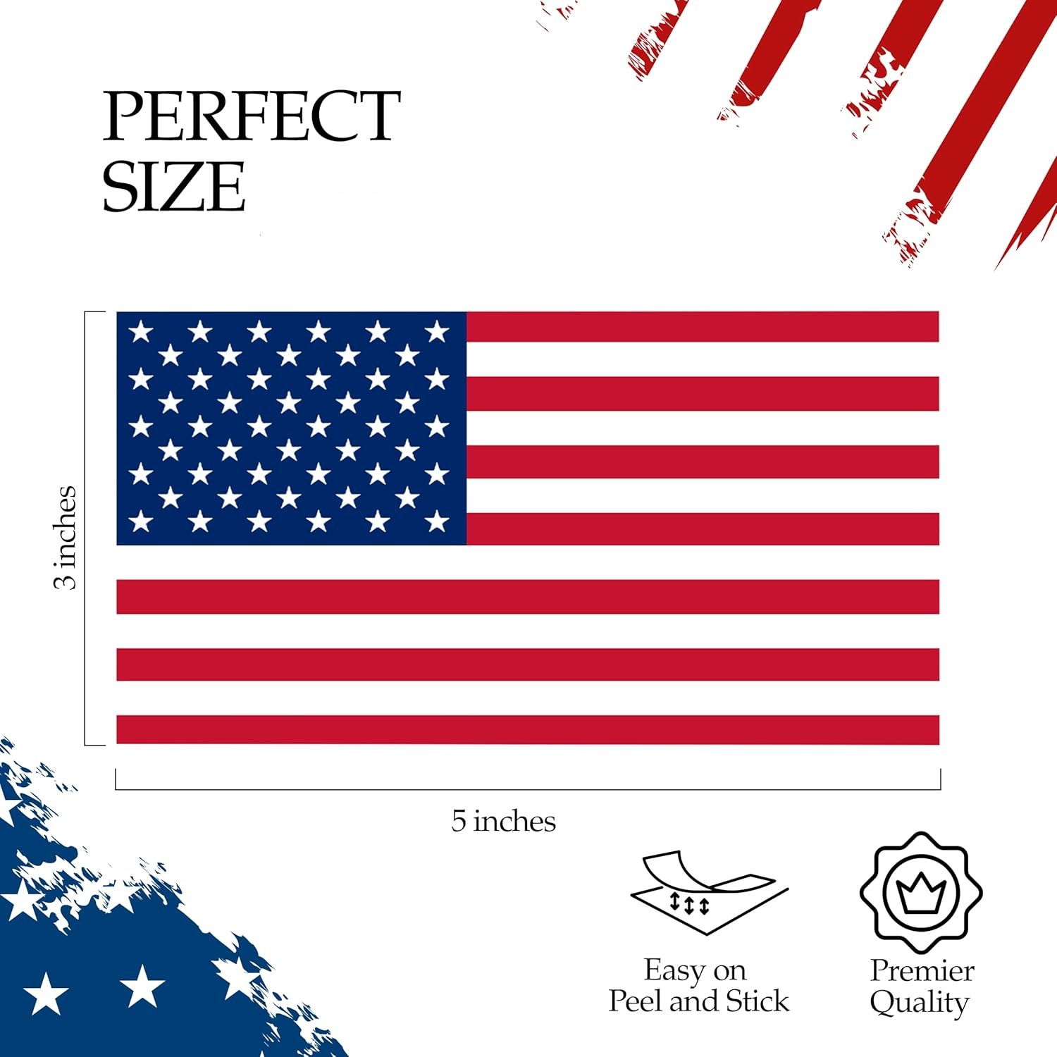 4 Pack USA American Flag Decal Bumper Sticker 5×3″ United Sates of America