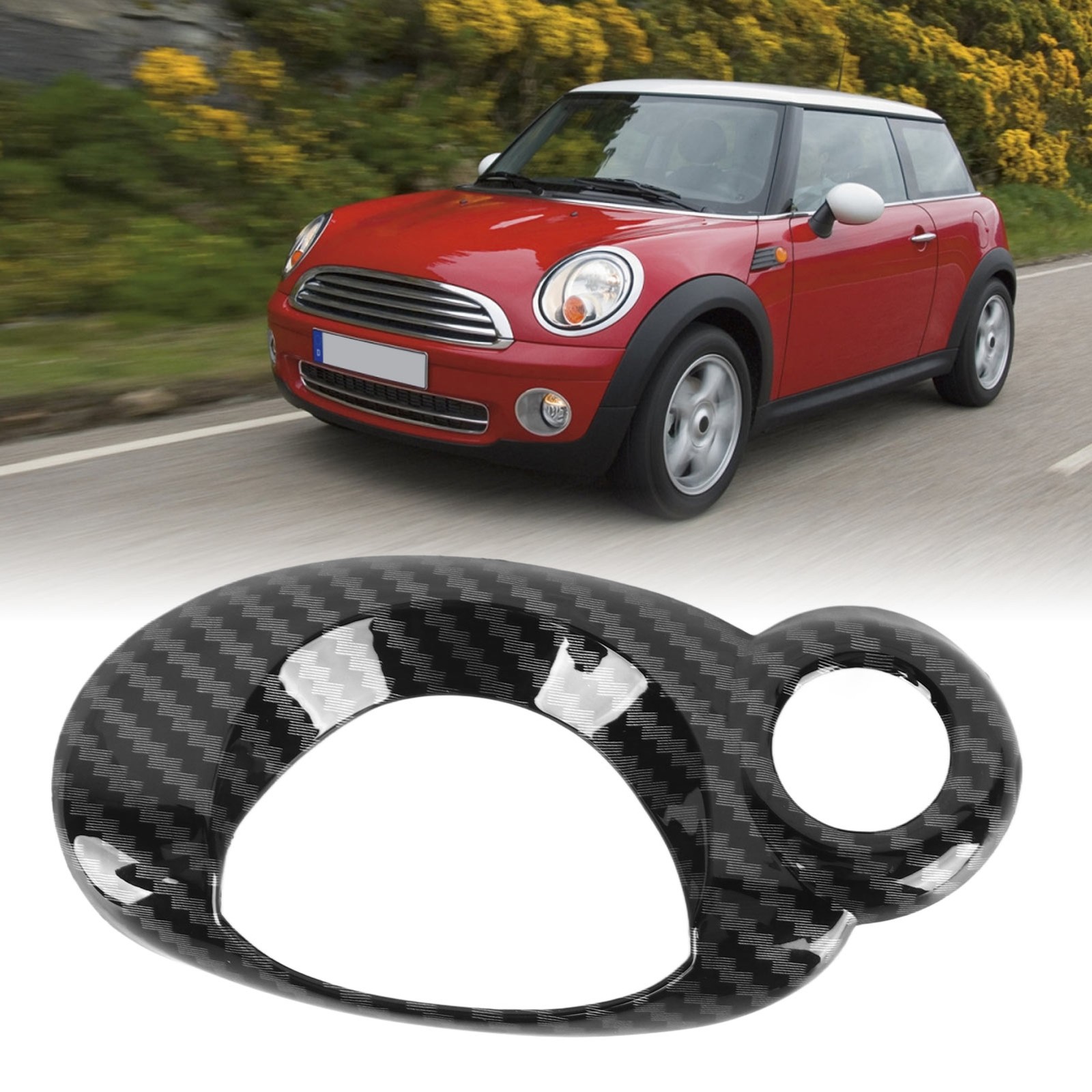 Carbon Grain Car Ignition Switch Ring Cover Protect Key Hole Trim For Coope TITB