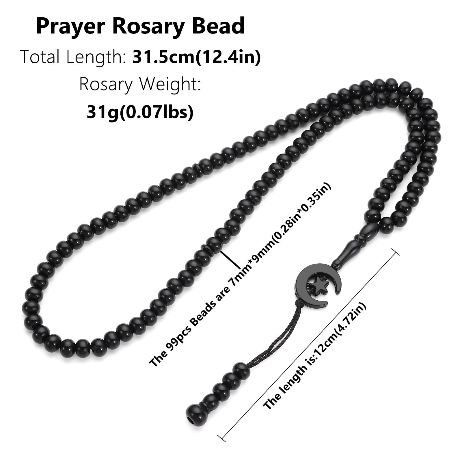 2 Pack Prayer Beads, Muslim Tasbih 99 Beads Allah & Muhammad Islamic Prayer R…