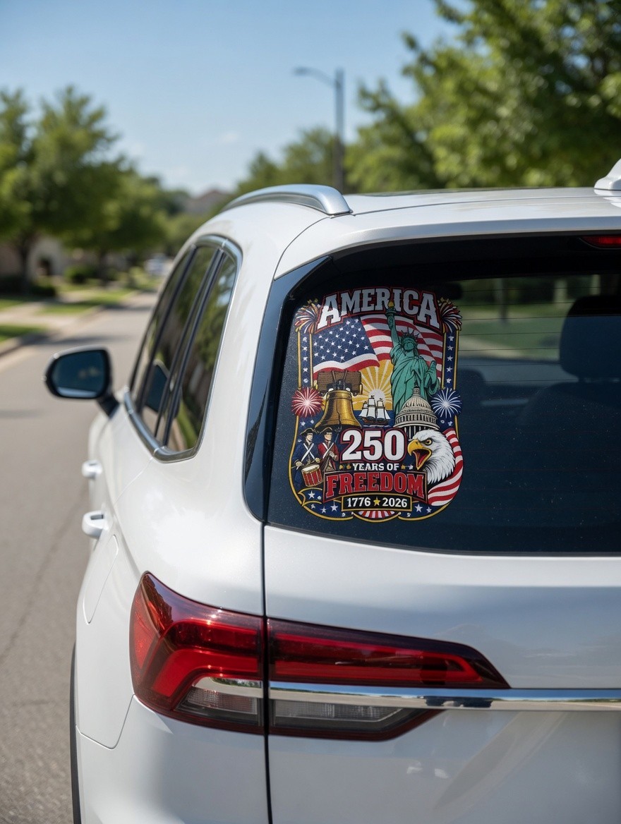 America 250 Adhesive Sticker | 1776–2026 Patriotic Decal | America’s 250 Years