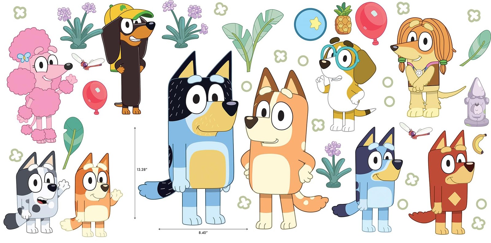 Bluey Family and Friends Peel and Stick Wall Decals, RMK5457SCS