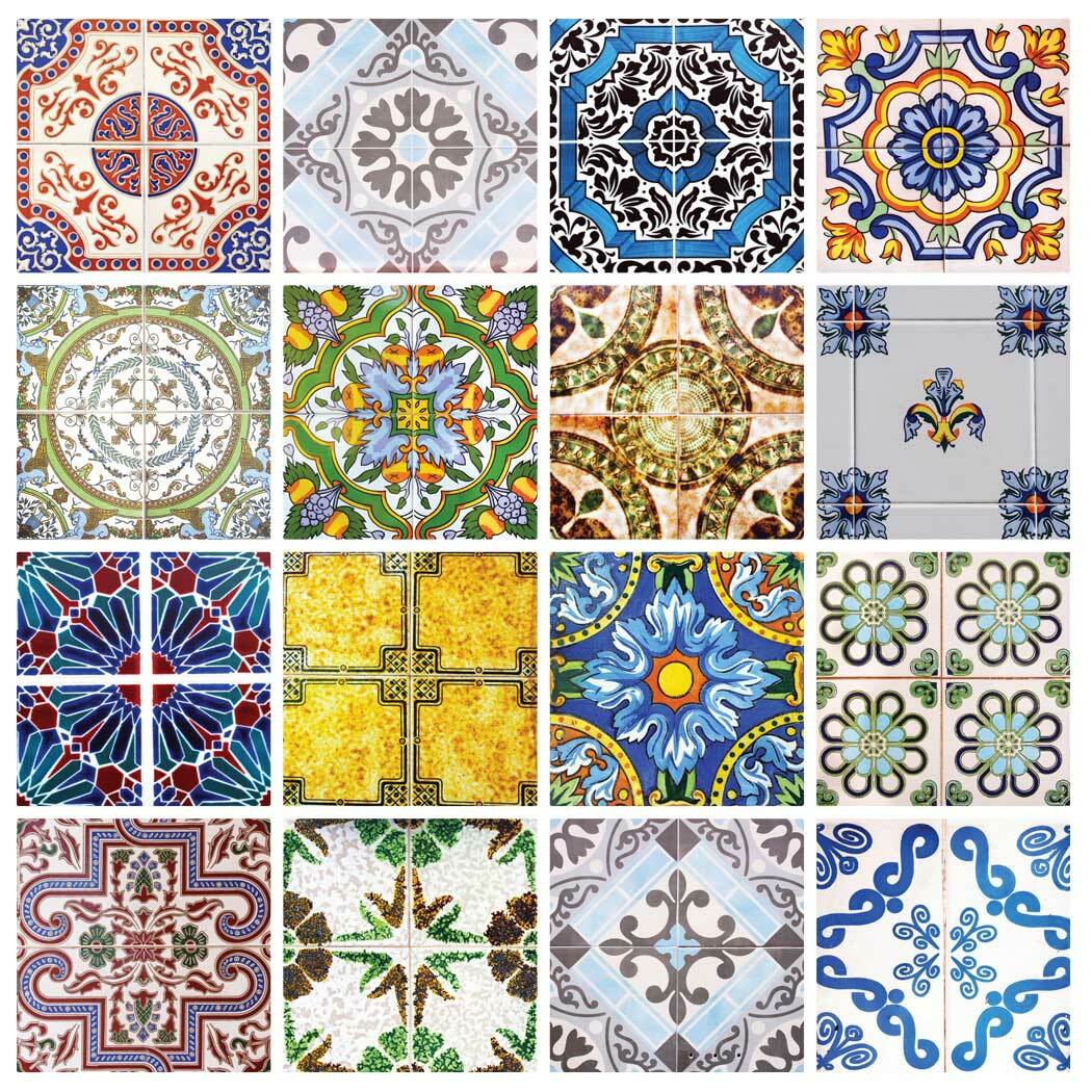 Decorative Tile Decals Visby – Set of 16 – Tile Decals Art for Walls Kitchen