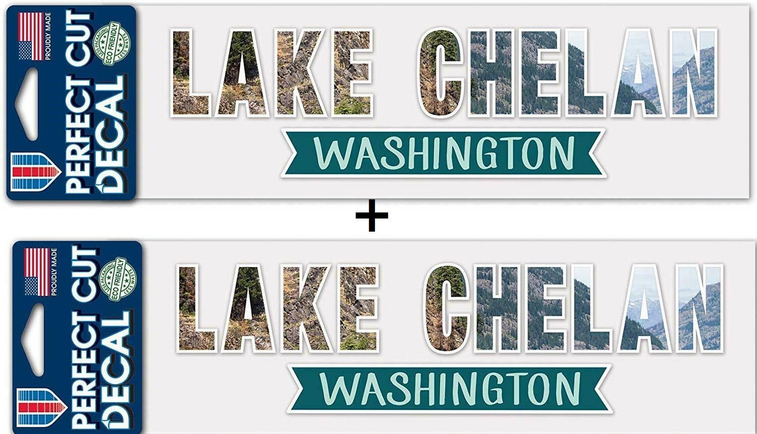2 X Licensed by Wincraft Washington Lake Chelan Perfect Cut Decals 3″ x 10″Parks