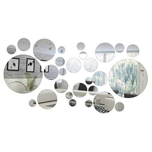 32 Pieces Removable Acrylic Mirror Setting Wall Sticker Decal for Home Living