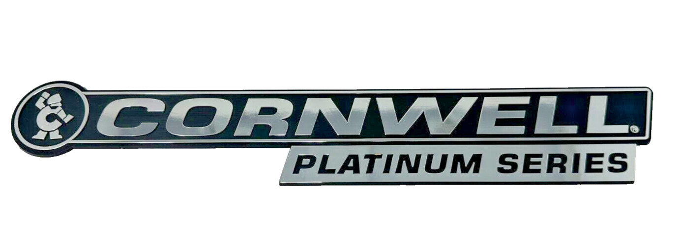 1 – New Cornwell Platinum Series Badge, Emblem Chrome & Black 16″ x 2-1/2″