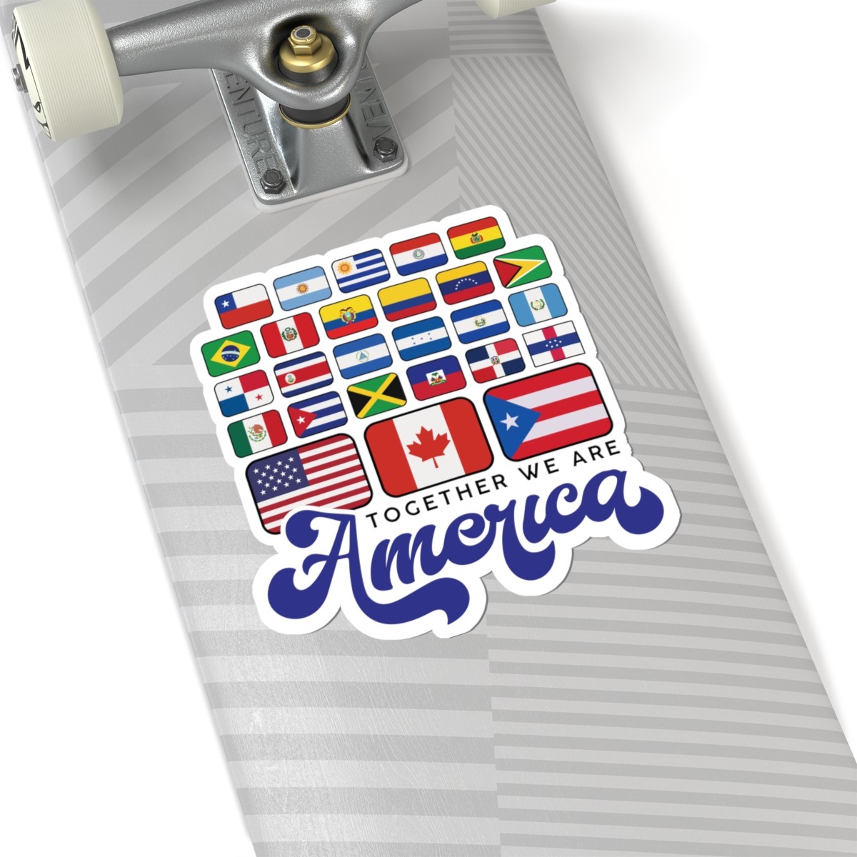 Together We Are America Kiss-Cut Sticker | Patriotic Americas Flags Design