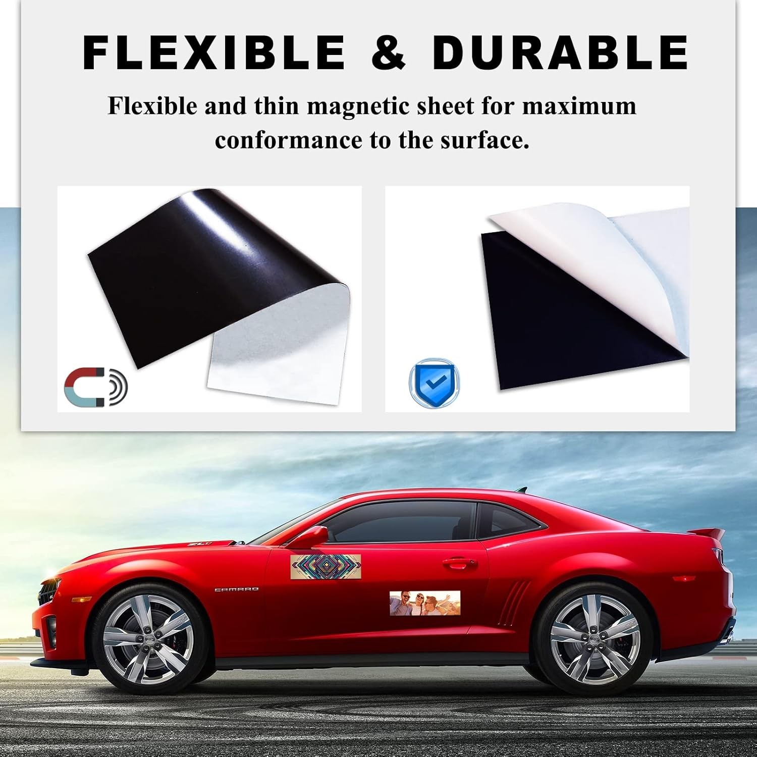12×4 Flexible Magnet Sheet 4 Pcs Bumper Sticker