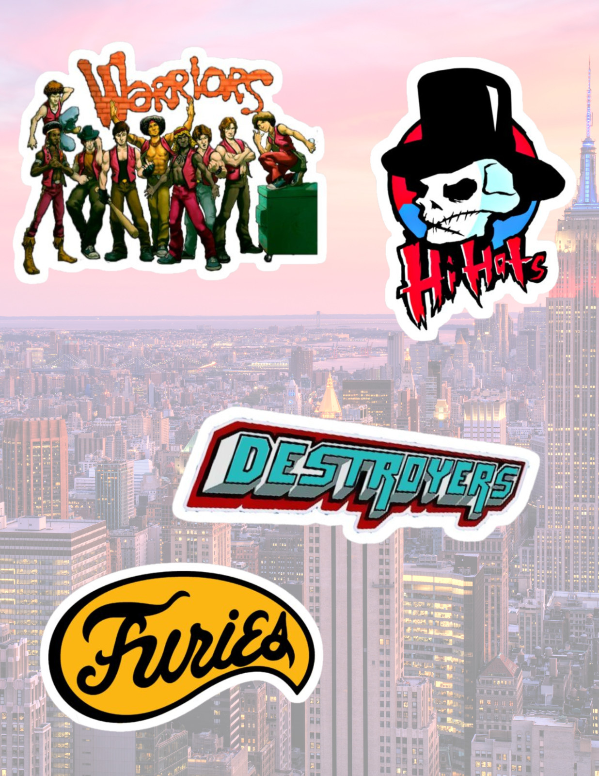 The Warriors 70’s Movie 4pc Sticker Pack
