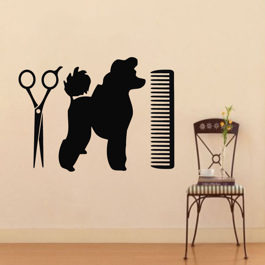 Pets Wall Decals Dog Grooming Salon Decal Vinyl Sticker Puppy Pet Shop Z805
