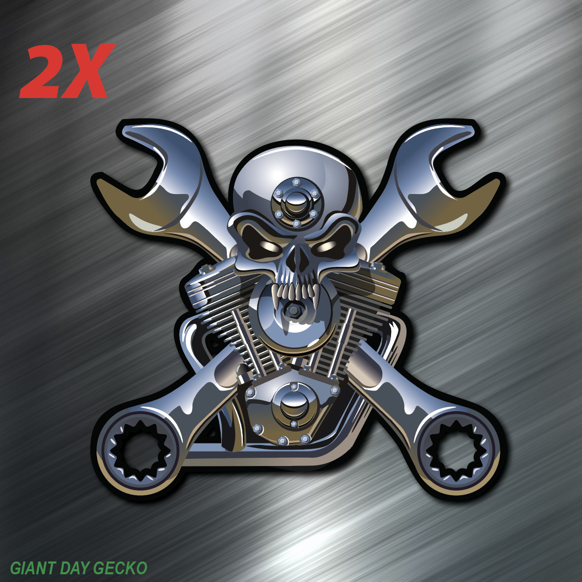 2X Two MotorHead Garage Mechanic car Laptop Wall Sticker Decal USA Stickers