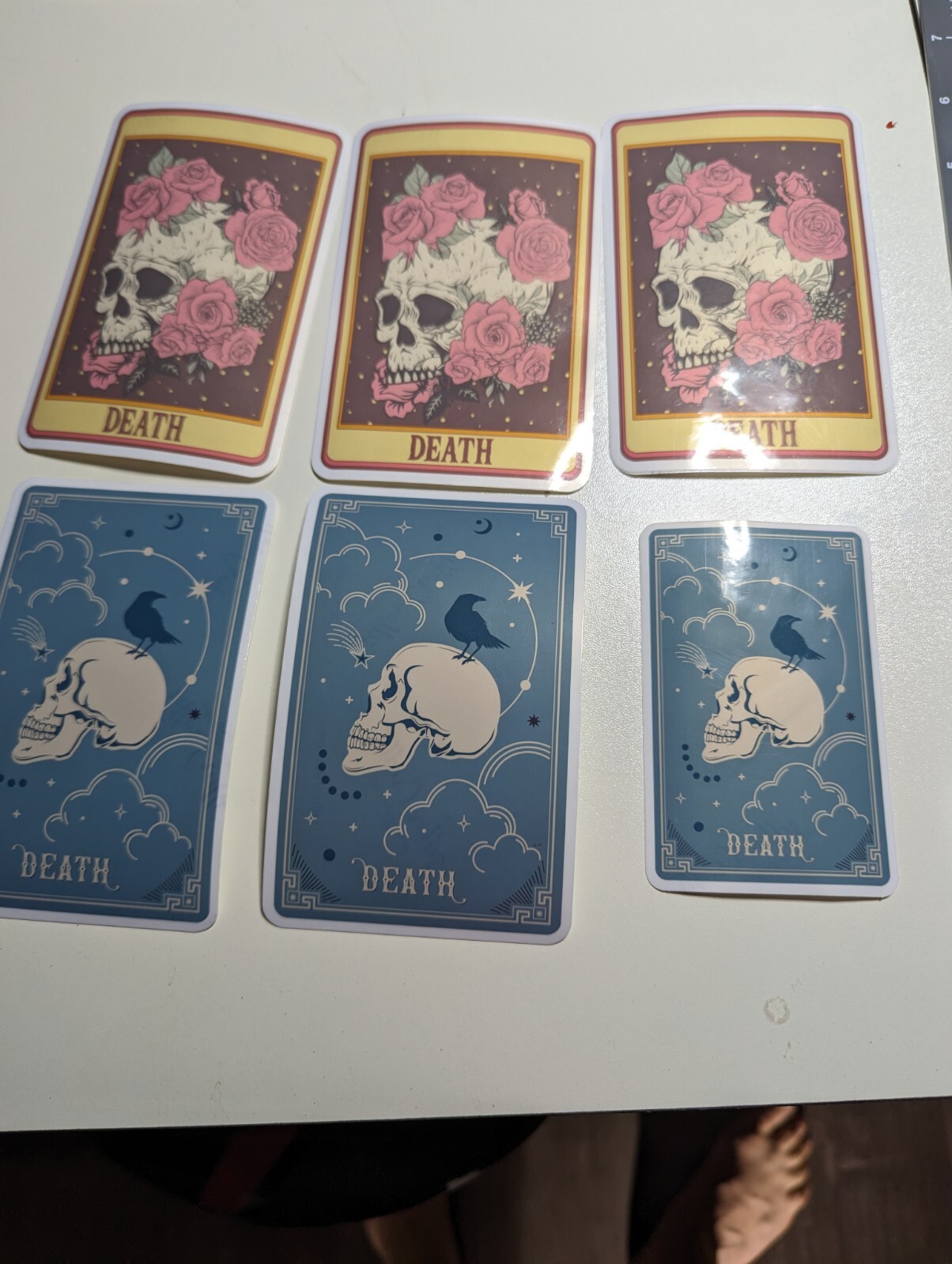 DEATH tarot ‘card’ blue die-cut printed vinyl sticker