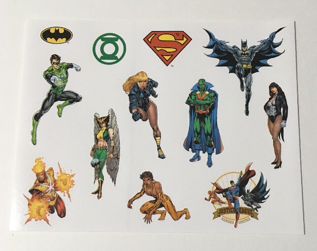 Justice League Stickers Decal Sheet Sticker 5.75″ x 4″ DC Comics NEW