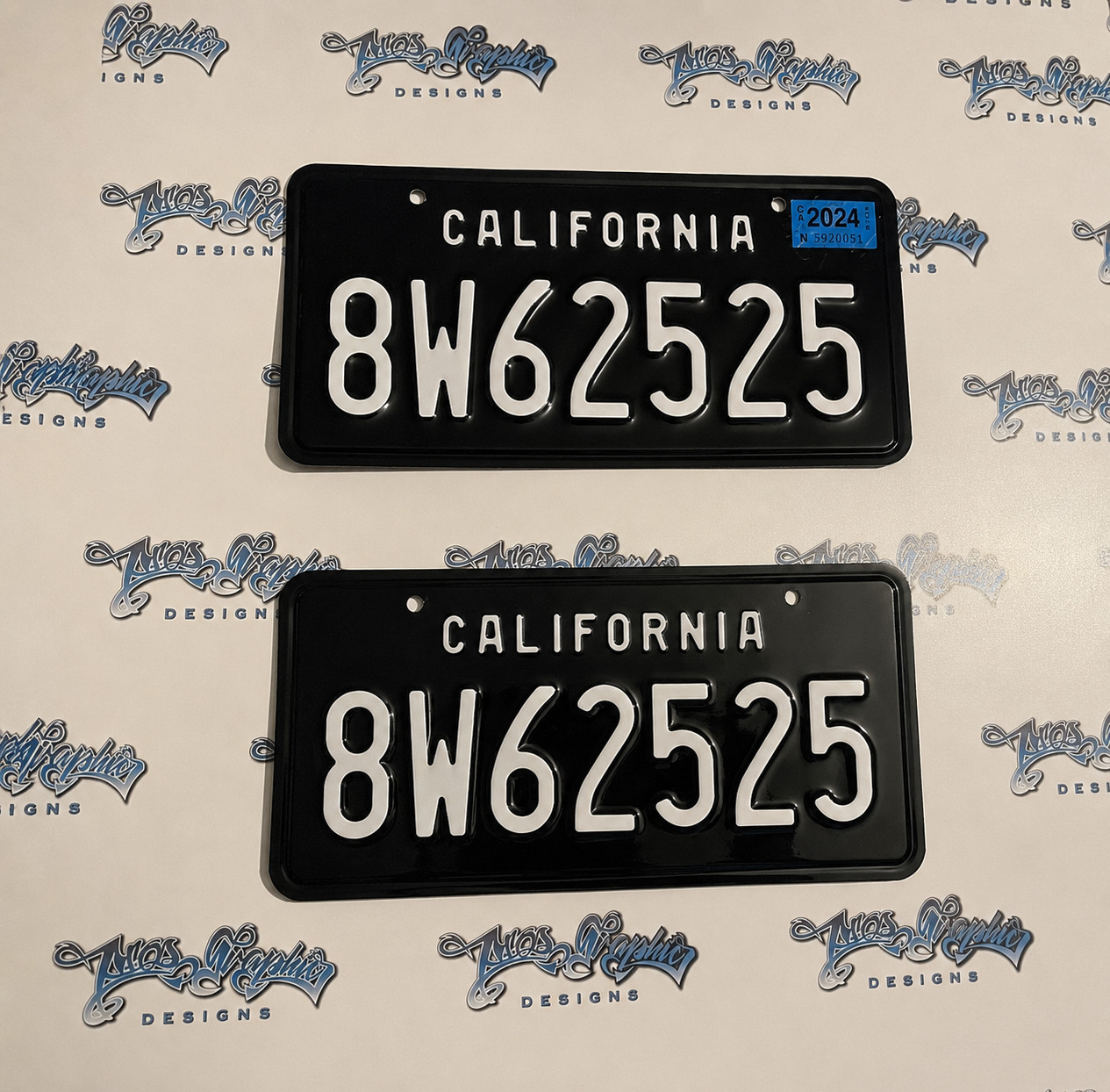 Gloss California Plate Wrap Kit (BACK & WHITE ) KIT 2 PLATES (LEGACY PRINT)