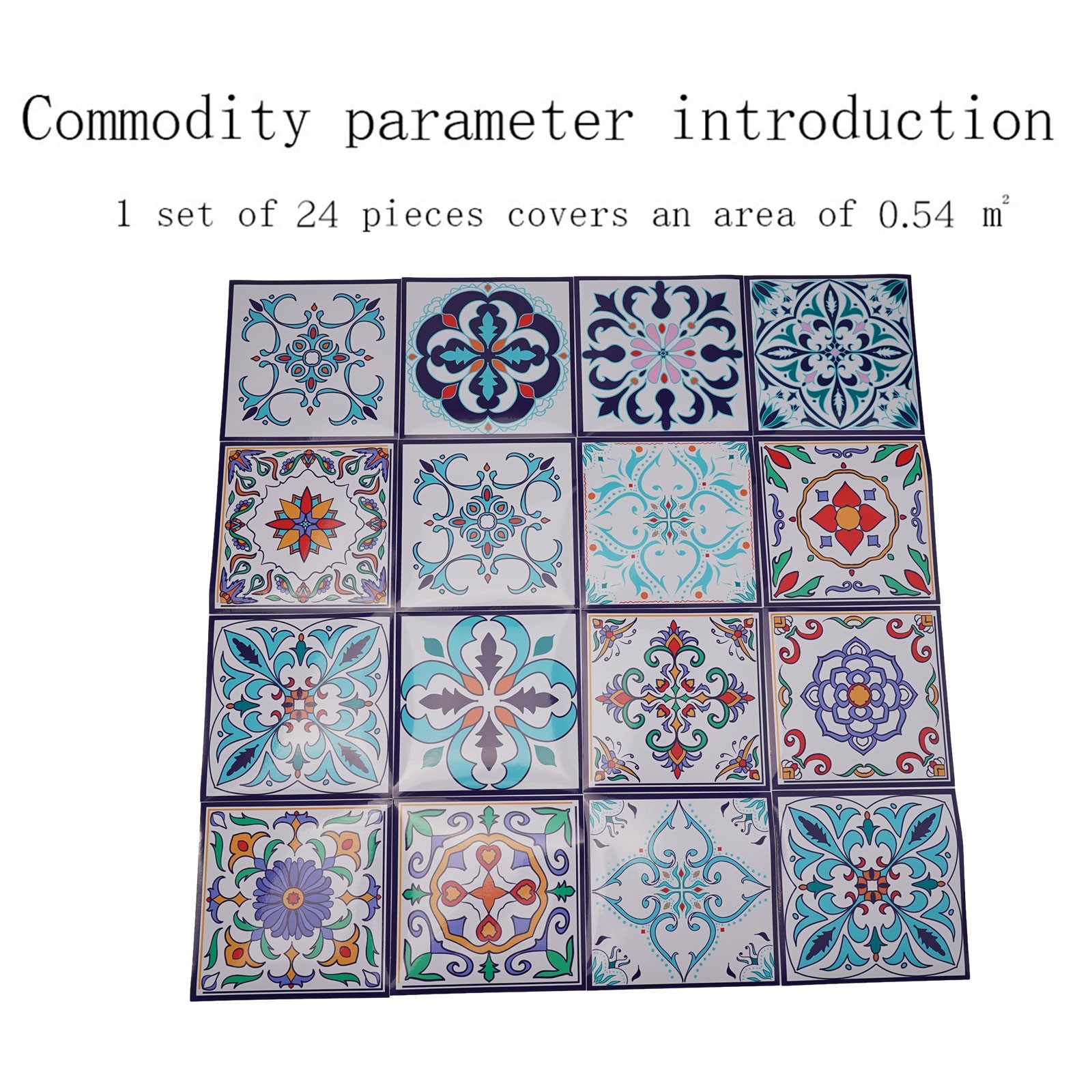 3 Sizes Bathroom Mosaic Colored Pattern Tile Stickers Wall Decor Self-Adhesive