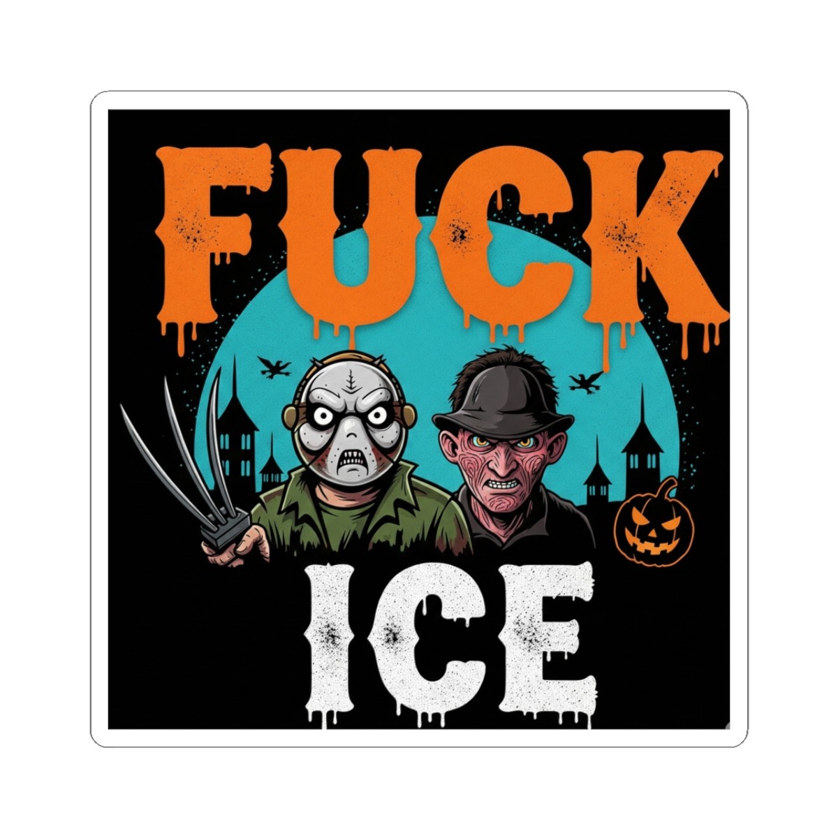 Horror Icons ICE Kiss-Cut Stickers | Unique Halloween Decor, Laptop Stickers