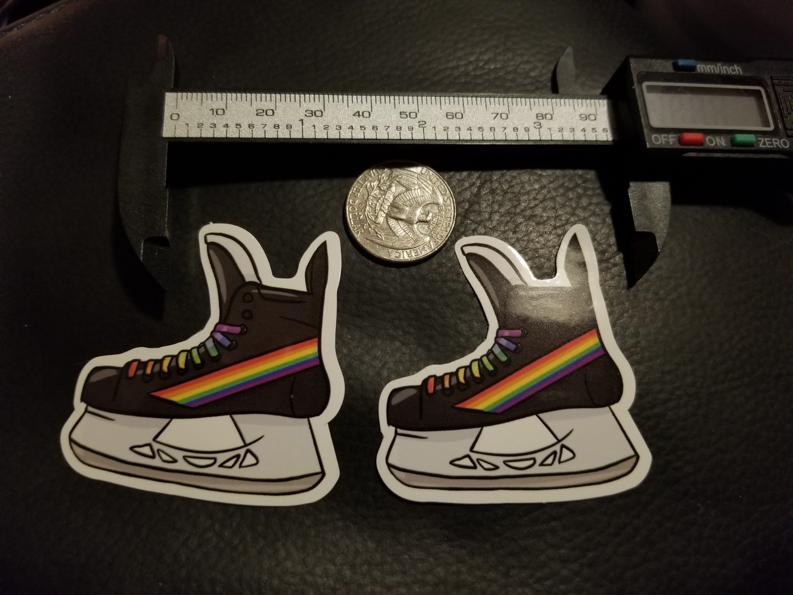 2 Gay Ice Hockey Skates Decal Prank Sticker LGBT Vinyl Brand New Free Shipping