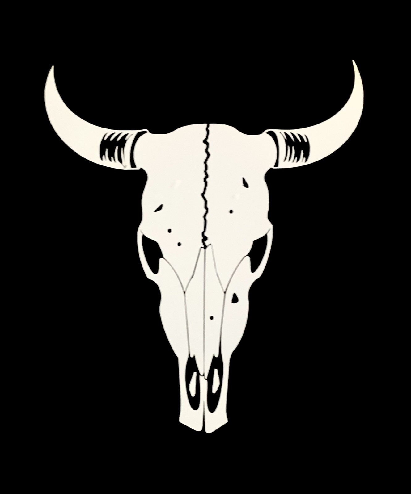 Southwestern Skull Steer Bull Head, Long Horn, Sticker, Decal Permanent Vinyl
