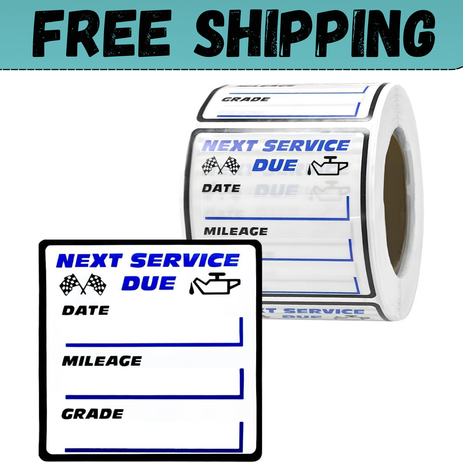 300 Pcs 2×2 Inch Oil Change Stickers Auto Windshield Service Reminder