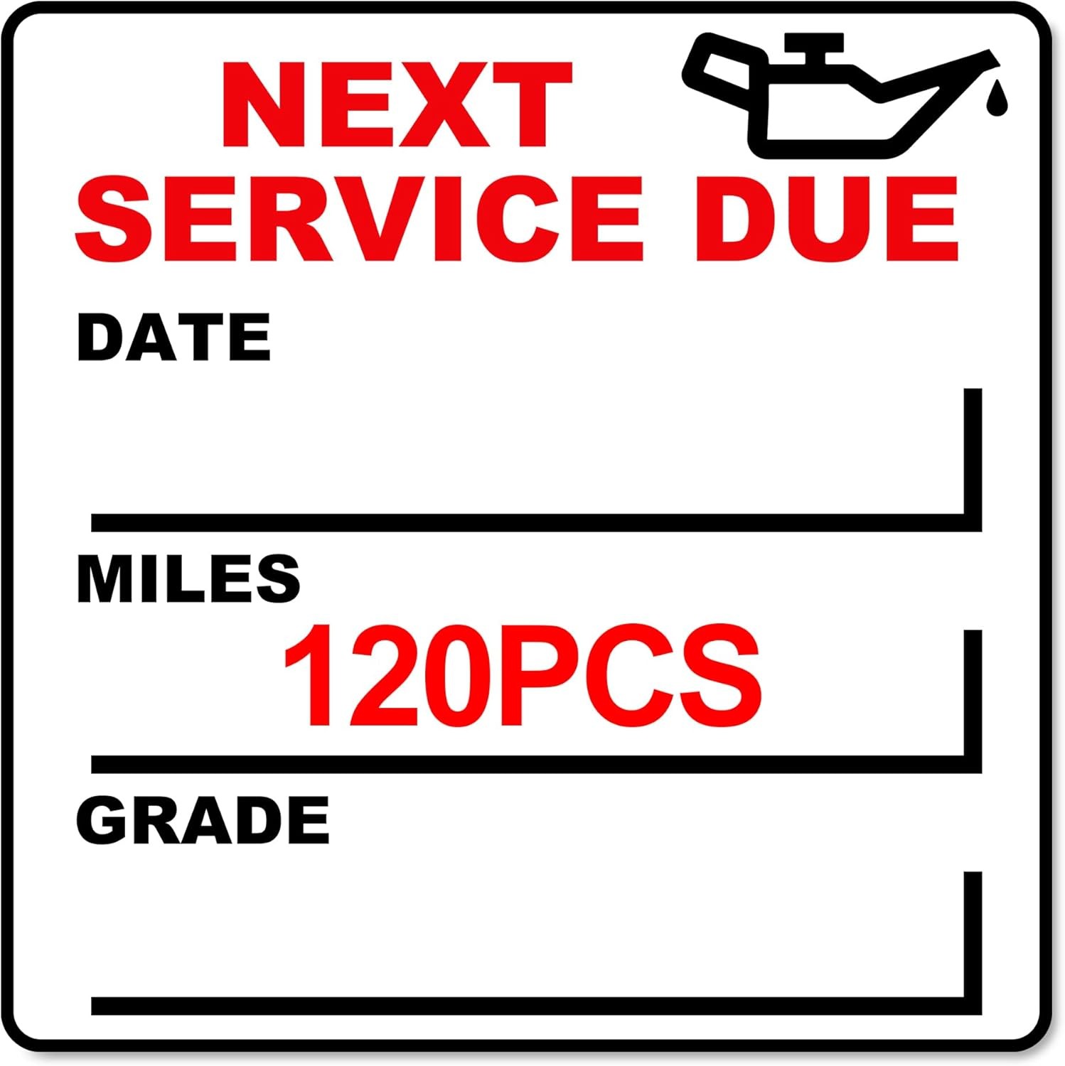 120 Pcs Oil Change Sticker Static Cling 2″x2″ Next Service Due Labels for Car