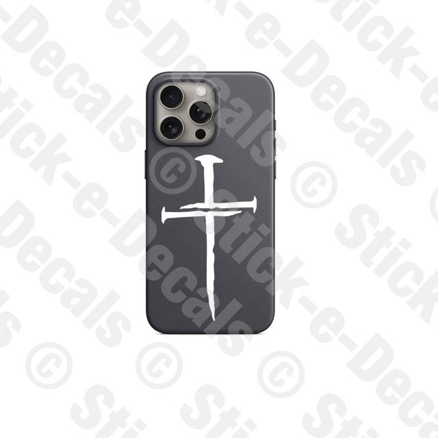 CROSS OF NAILS Vinyl Decal Sticker Jesus Christ Christian Religious God Lord