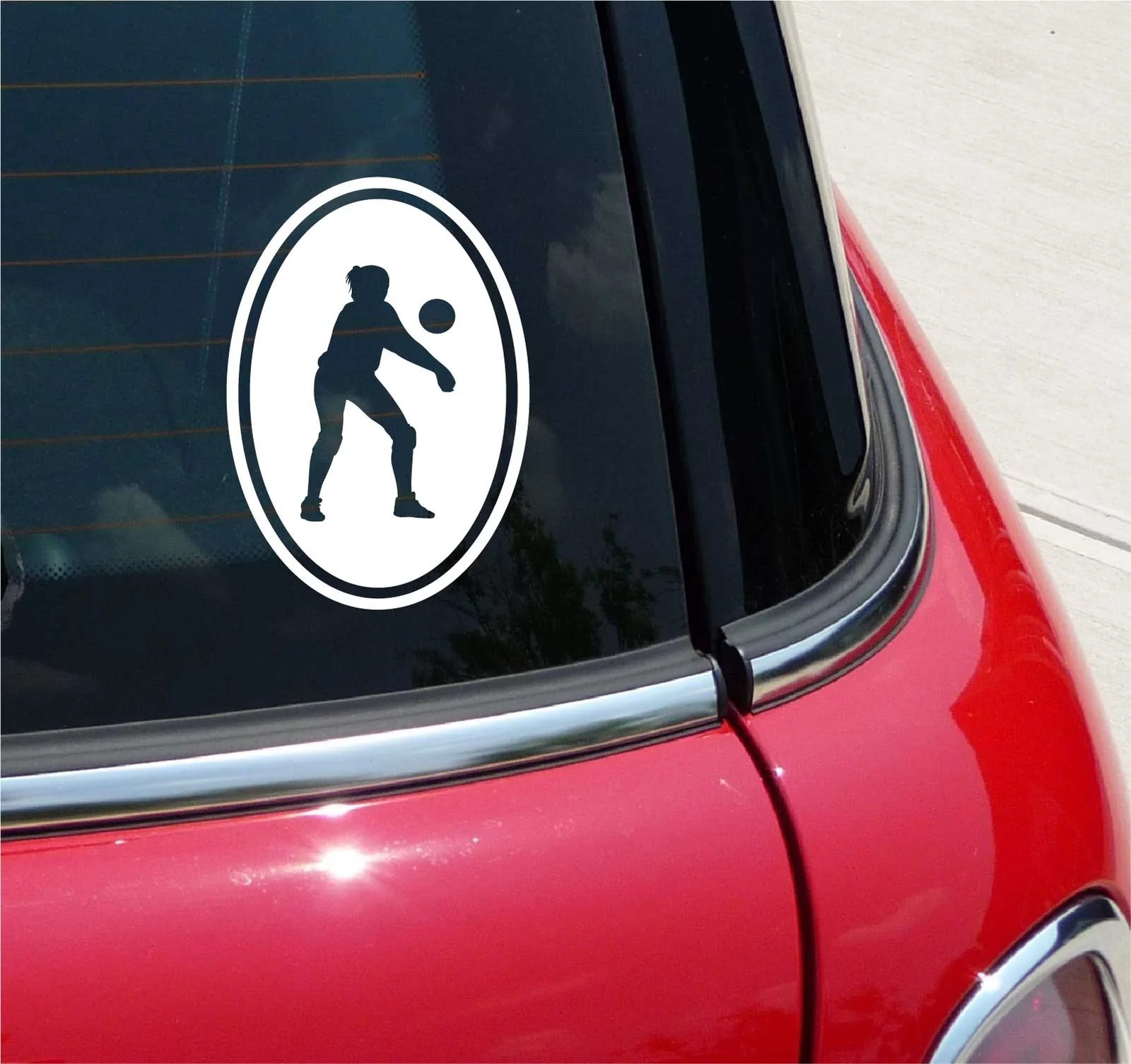 Euro Volleyball Volley Ball Graphic Decal Sticker Car Wall Oval NOT Two Colors