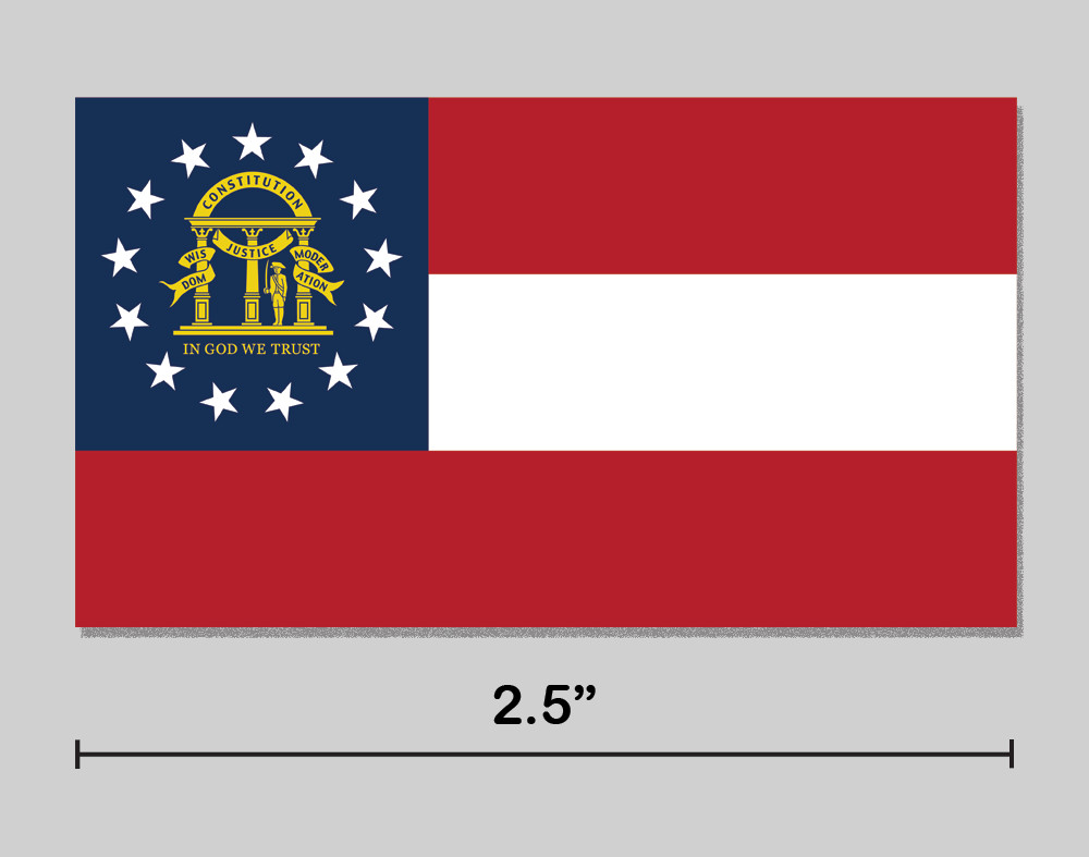 Georgia Sticker GA State Flag 2.5″ Vinyl Decal