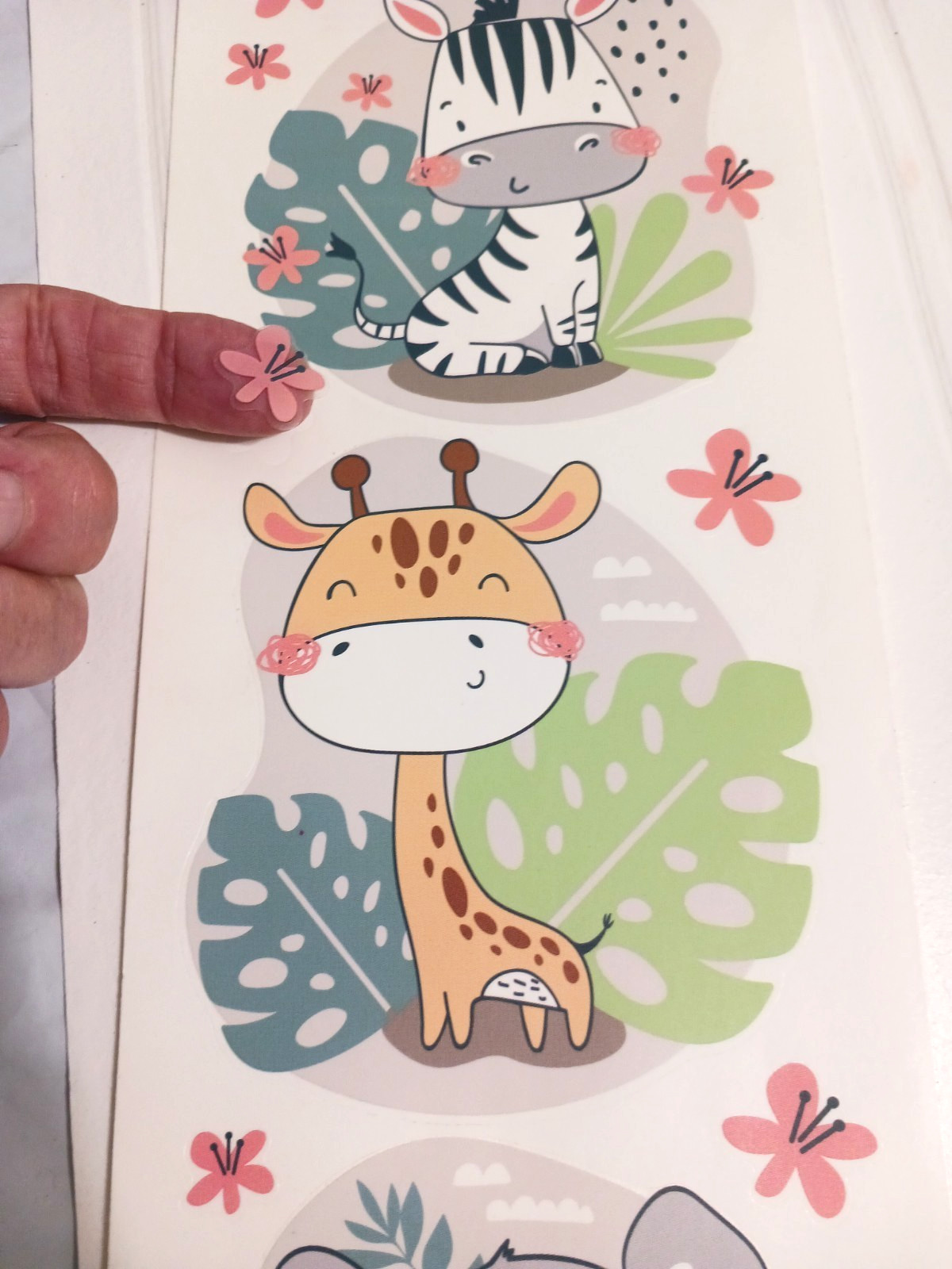 Decals stickers for Baby’s room nursery, elephant, zebra, giraffe, lions. vinyl
