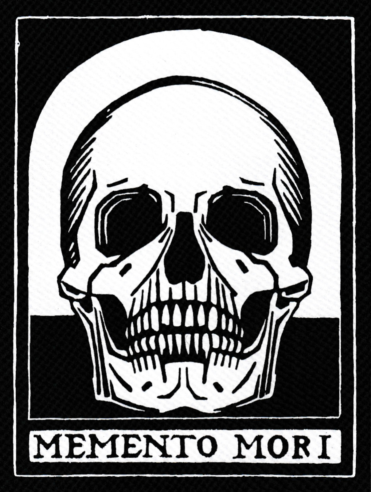 Sticker – Julie De Graag’s Memento Mori Skull With Text 3″ x 4″ One Color #13384