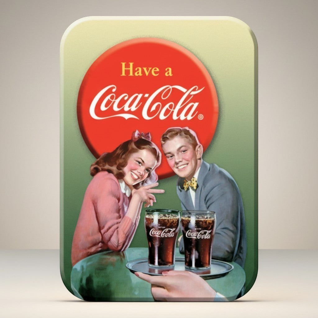 Coca-Cola Young Couple Metal Magnet