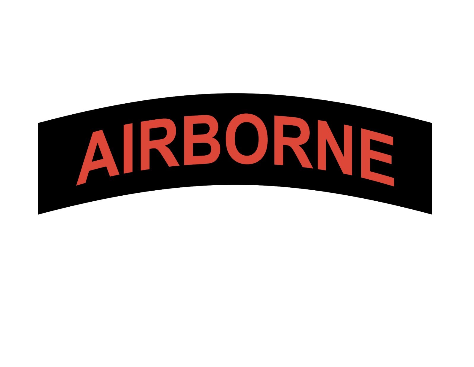 AIRBORNE (RED ON BLACK) TAB Vinyl Window Decal/Sticker United States Army