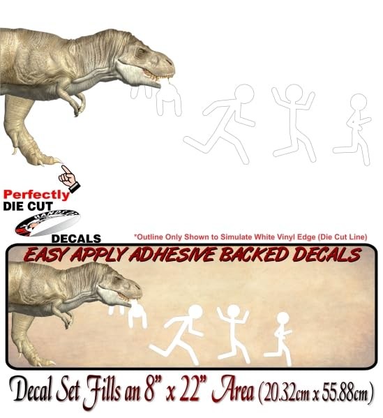 T Rex Ate Your Stick Figure Family Vinyl Sticker 8″x 22″ Decal Set Trex 8″x 22″