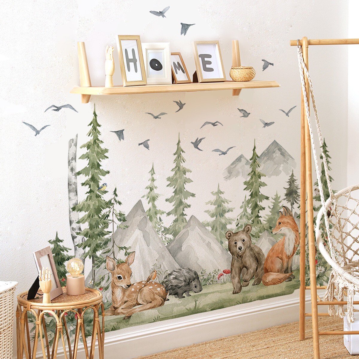 Nordic Forest Animals Wall Decals for Nursery, Kidsroom Wall Stickers Baby Room