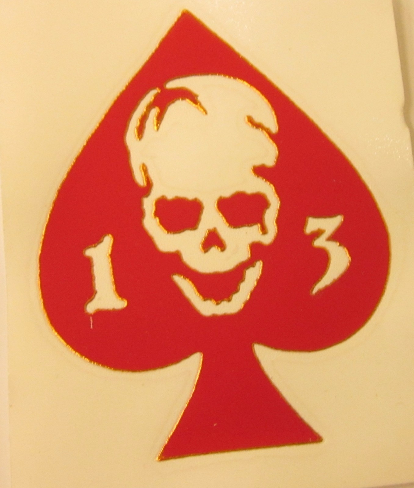 Ace of Spades 13 Skull (3″ x 3.75″) Vinyl Decal Sticker (Made in the USA)
