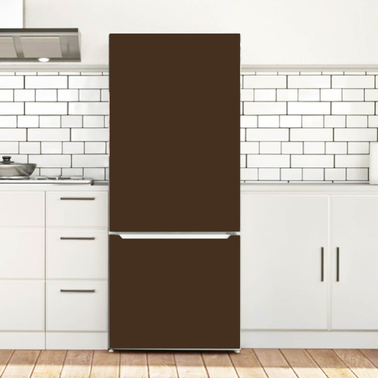 Brown Solid Color Modern Fridge Wrap Solid Color Refrigerator Skin