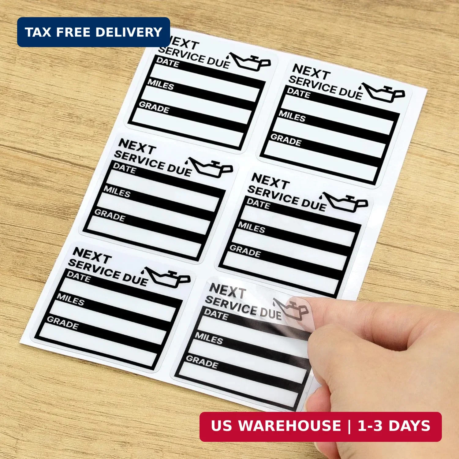 for Oil Change Sticker Static Cling, Clear Stickers 120 Pcs 2″x 2″ Next Service