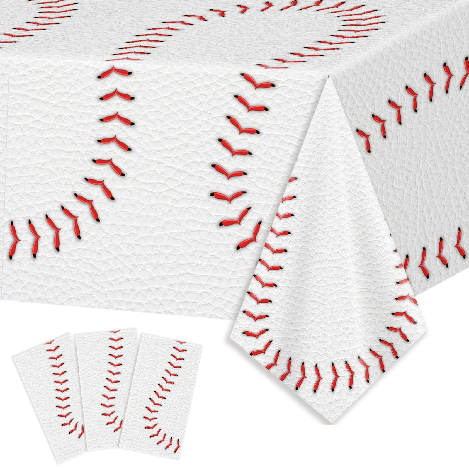 3pcs Baseball Tablecloths Baseball Birthday Party Supplies Disposable Plastic…