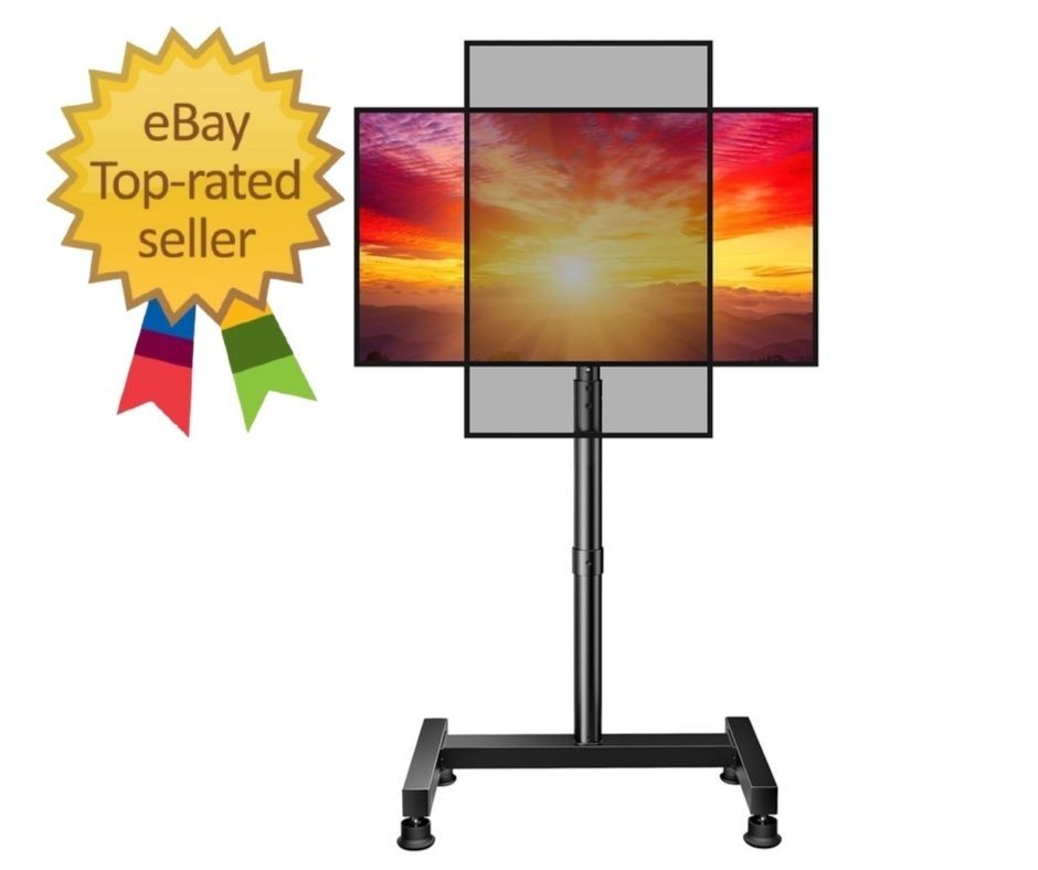 Floor TV Stand with Mount for 26-50 Inch Tvs up to 55 Lbs, TV Floor Stand with R