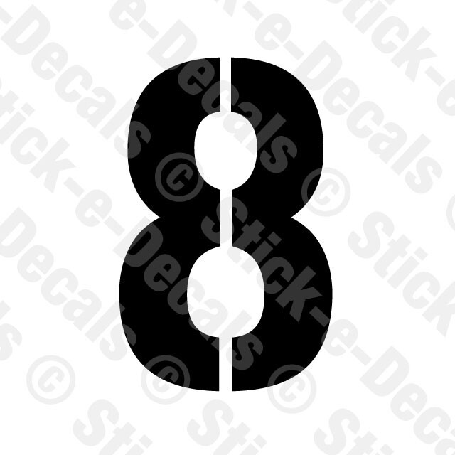 Number EIGHT 8 Vinyl Die Cut Decal Sticker – RACING NUMBER Custom Stencil GP