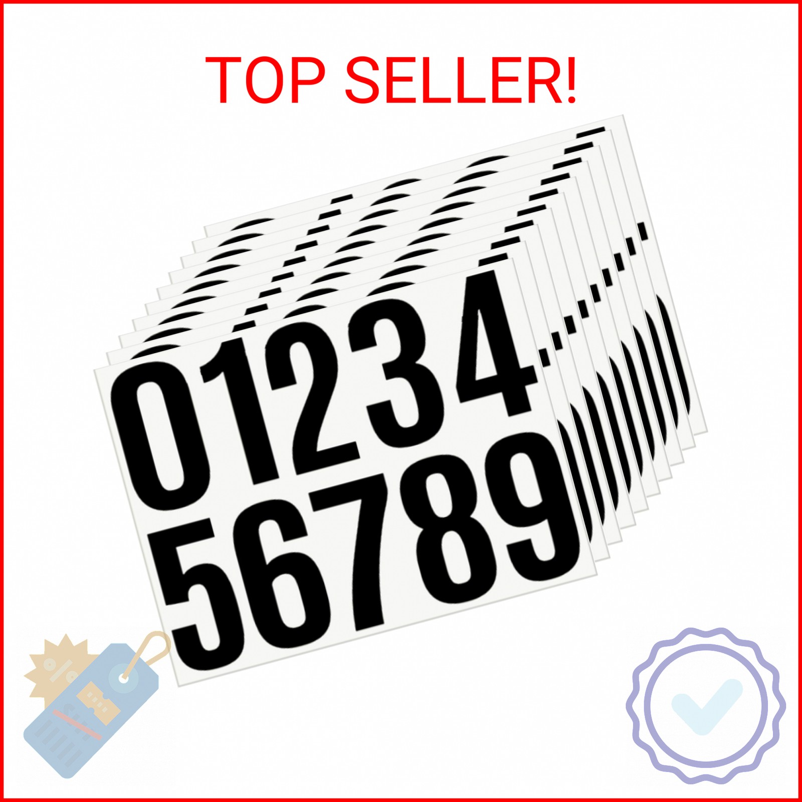 10 Sheets 100 Pcs Vinyl House Numbers for Mailbox, 4 inch Self-Adhesive Number S