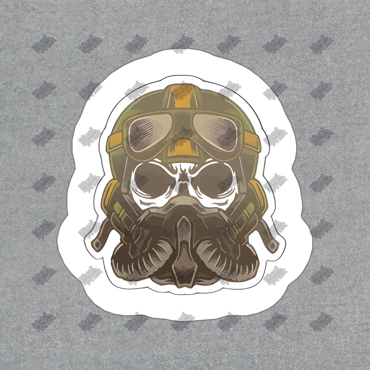 Cool Skull Pilot Vinyl Sticker Helmet Decal for Laptops, Water #814789