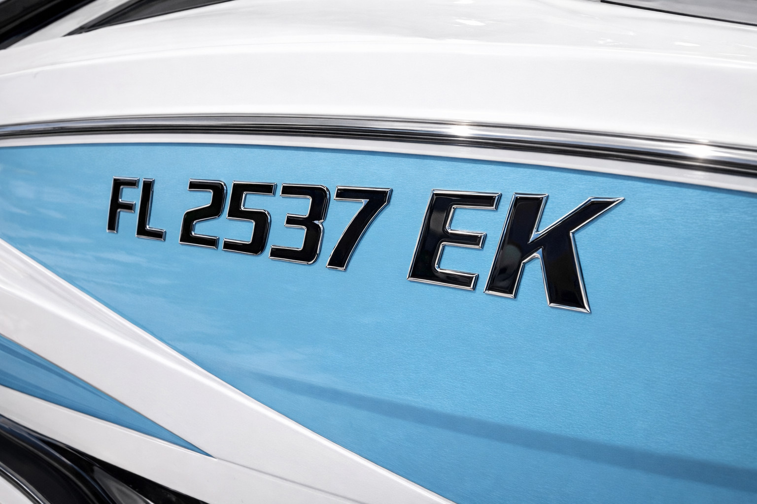 Domed Boat Registration Numbers – Raised Marine-Grade Decals | Sport Black