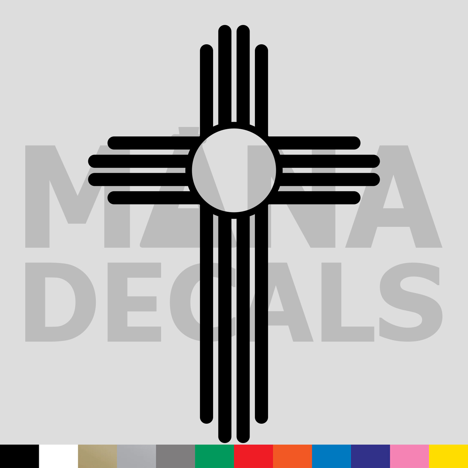 New Mexico Zia Symbol Cross Vinyl Die Cut Decal Sticker – Jesus Christ Christian
