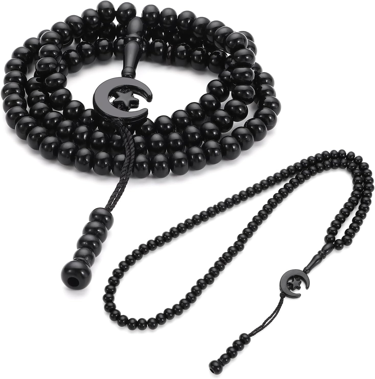 2 Pack Prayer Beads, Muslim Tasbih 99 Beads Allah & Muhammad Islamic Prayer Rosa