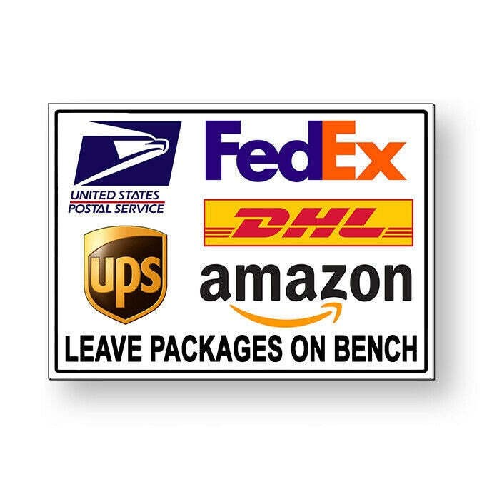 Please Leave Packages On The Bench Sign / Decal / Usps Fedex Ms080 /