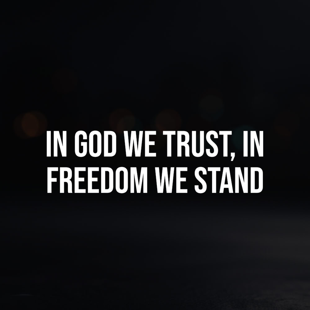 8in Vinyl Decal Sticker – «In God We Trust, In Freedom We Stand»