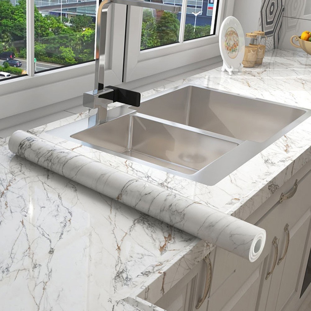 Bathroom Kitchen Moisture-proof Marble Design 60cmX3M Marble Design Waterproof