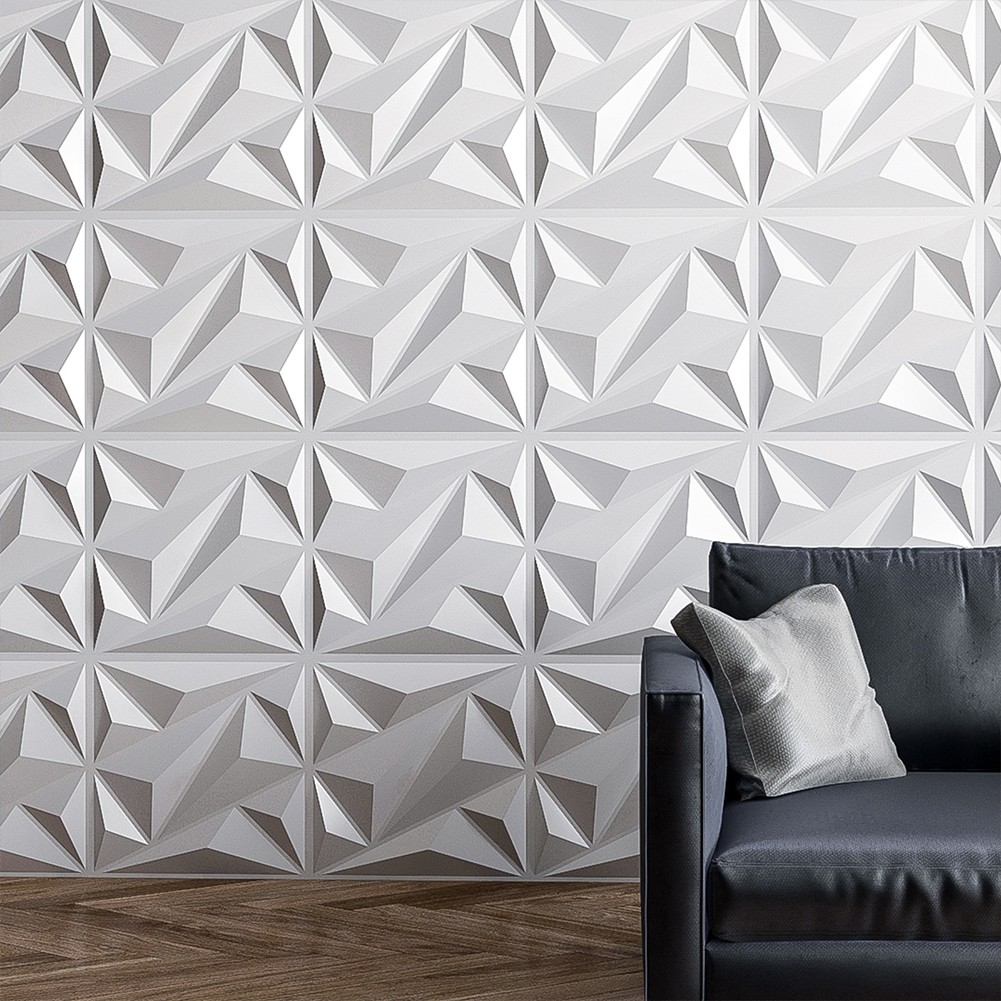 50/100Pcs 3D Wall Panel Diamond Black/White Wall Covering Panels 3D Wall Paper