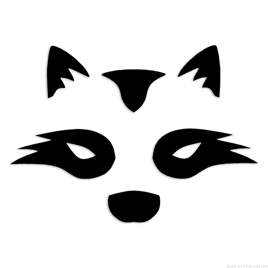 Raccoon Face – Decal Sticker – Multiple Colors & Sizes – ebn7243