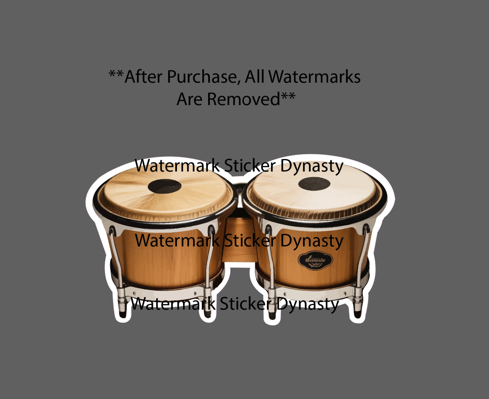 Bongos Sticker Waterproof Decal Music Drum Instrument Drums Gift NEW